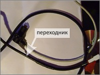 Переходник: штатный разъем → провод → двухконтактная фишка